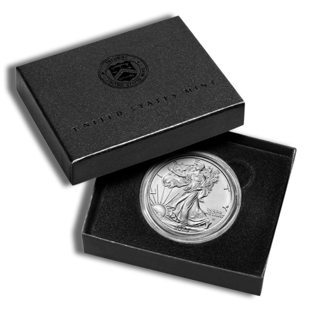 2023-W Burnished Silver Eagle with Box & COA