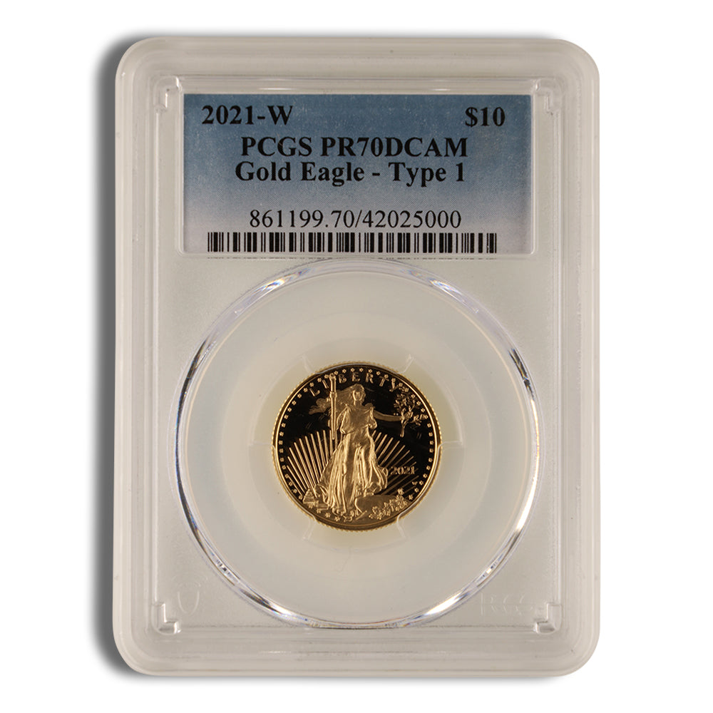 2021-W 1/4 oz Proof Gold Eagle $10 PCGS PR70 - Type 1