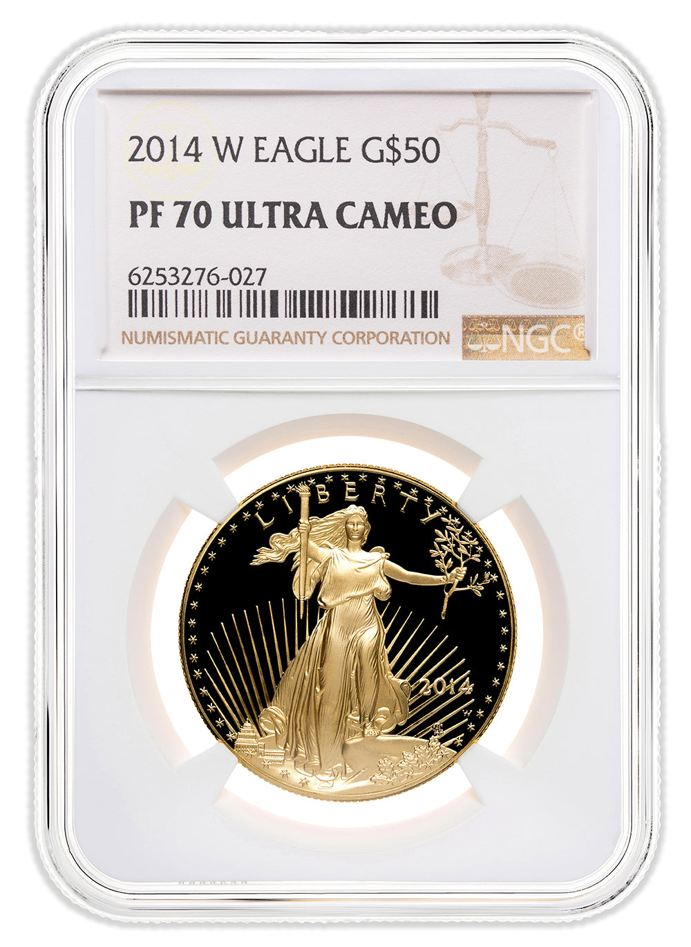 2014-W 1 oz Proof Gold Eagle $50 NGC PF70