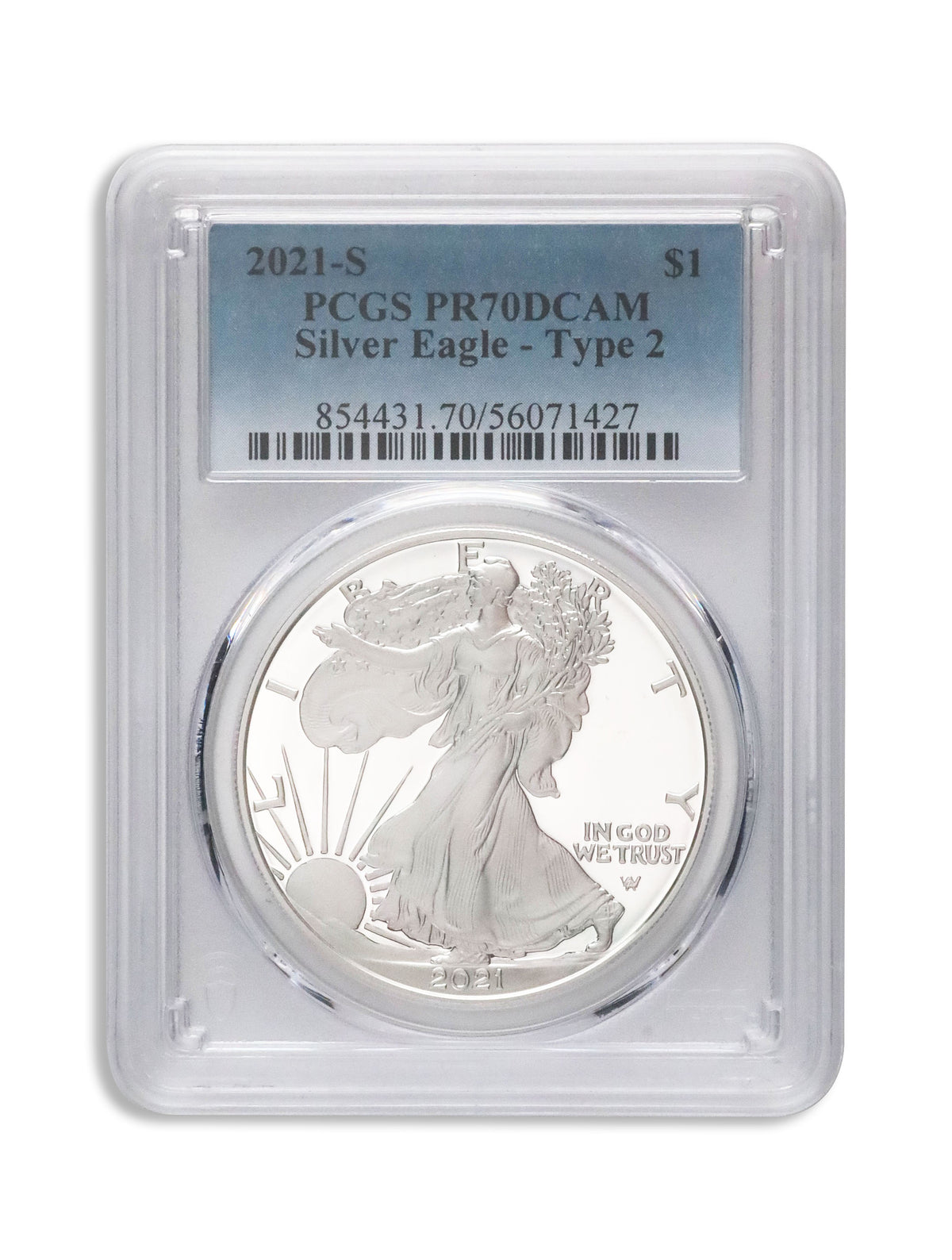 2021-S Proof Silver Eagle PCGS PR70 Type 2