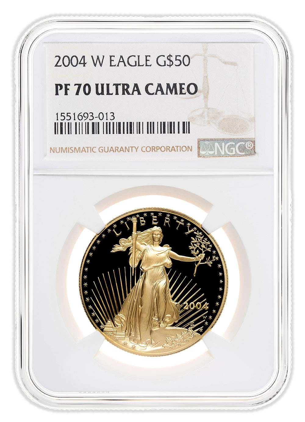 2004-W 1 oz Proof Gold Eagle $50 NGC PF70