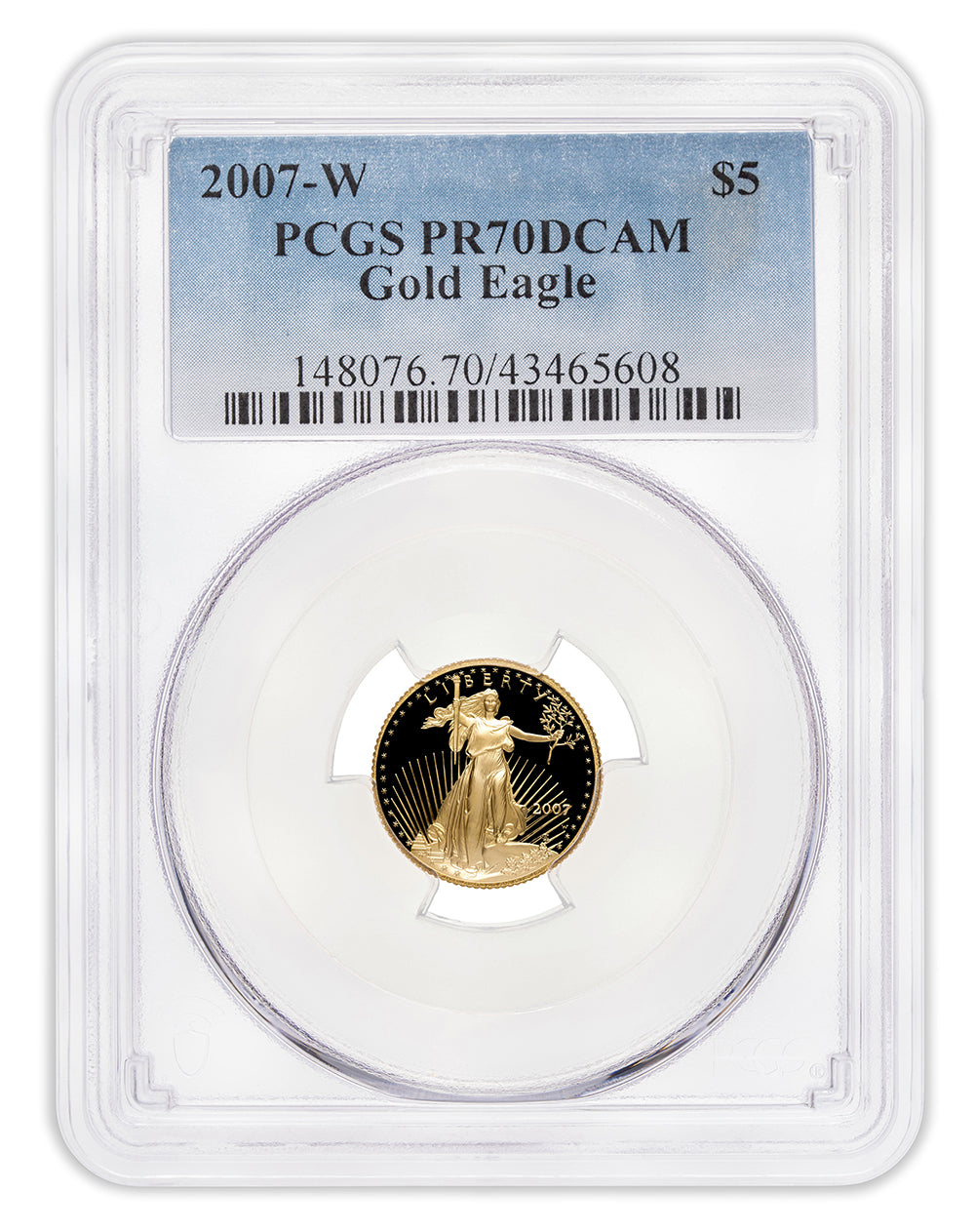 2007-W 1/10 oz Proof Gold Eagle $5 PCGS PR70