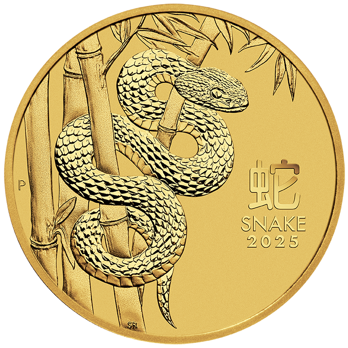 2025 1 oz Australia Gold Lunar Snake BU - Series III