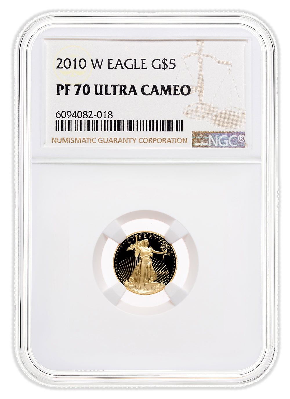 2010-W 1/10 oz Proof Gold Eagle $5 NGC PF70