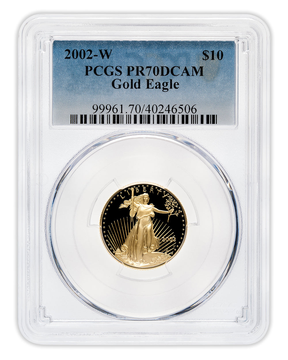 2002-W 1/4 oz Proof Gold Eagle $10 PCGS PR70