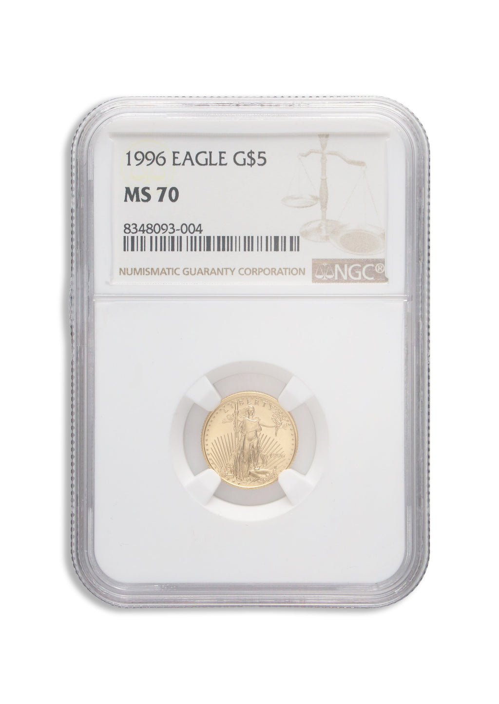 1996 1/10 oz Gold Eagle $5 NGC MS70