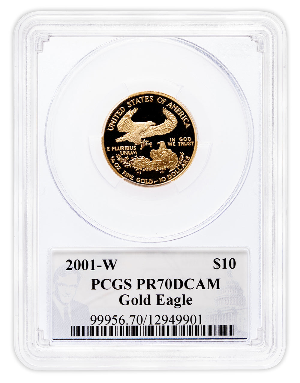 2001-W 1/4 oz Proof Gold Eagle $10 PCGS PR70