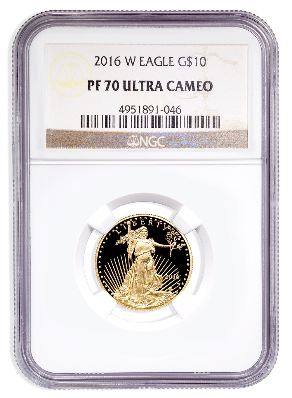 2016-W 1/4 oz Proof Gold Eagle $10 NGC PF70