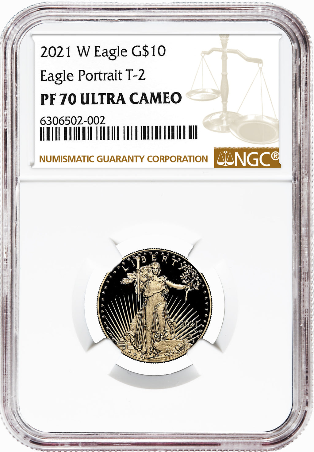 2021-W 1/4 oz Proof Gold Eagle $10 NGC PF70 - Type 2