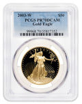 2003-W 1 oz Proof Gold Eagle $50 PCGS PR70