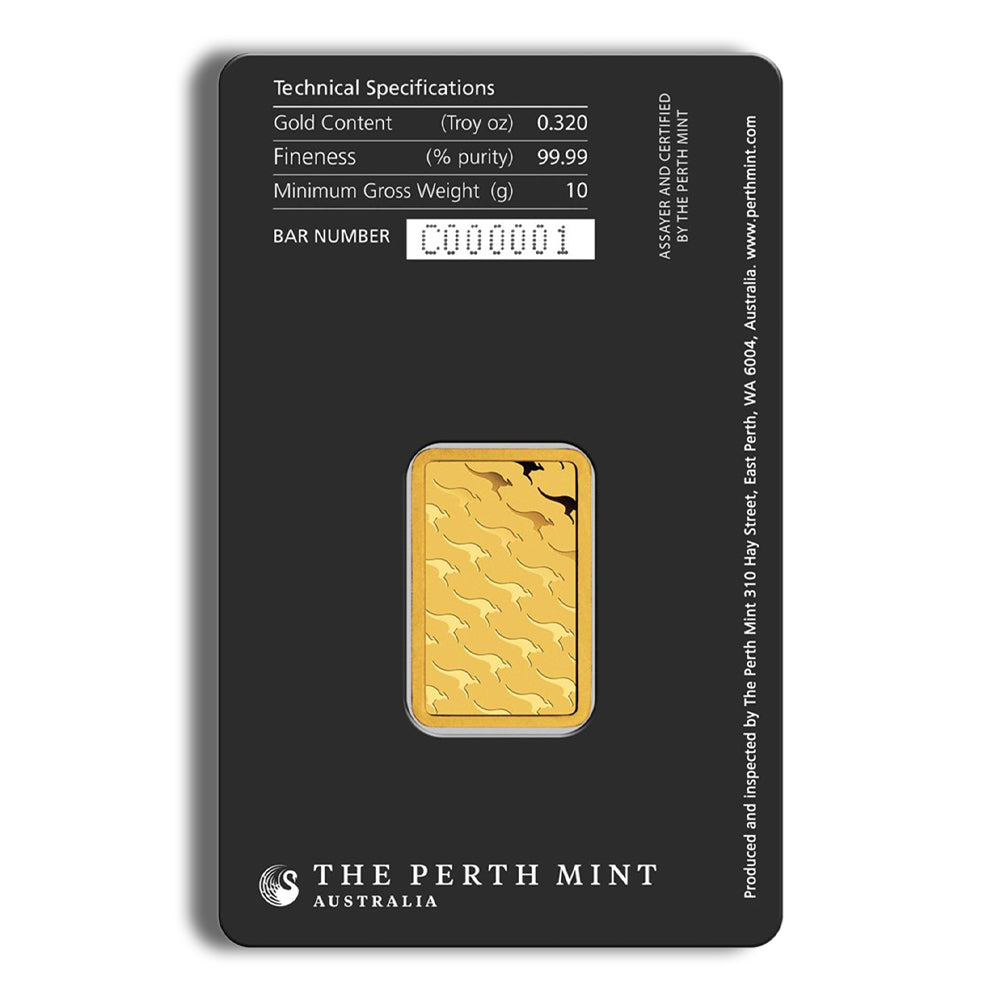 10 gram Gold Bar - Perth Mint (Carded)