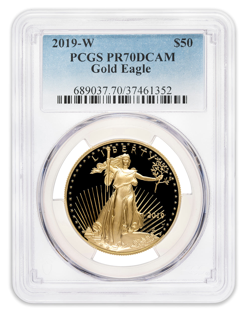 2019-W 1 oz Proof Gold Eagle $50 PCGS PR70