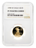 1998-W 1/4 oz Proof Gold Eagle $10 NGC PF70