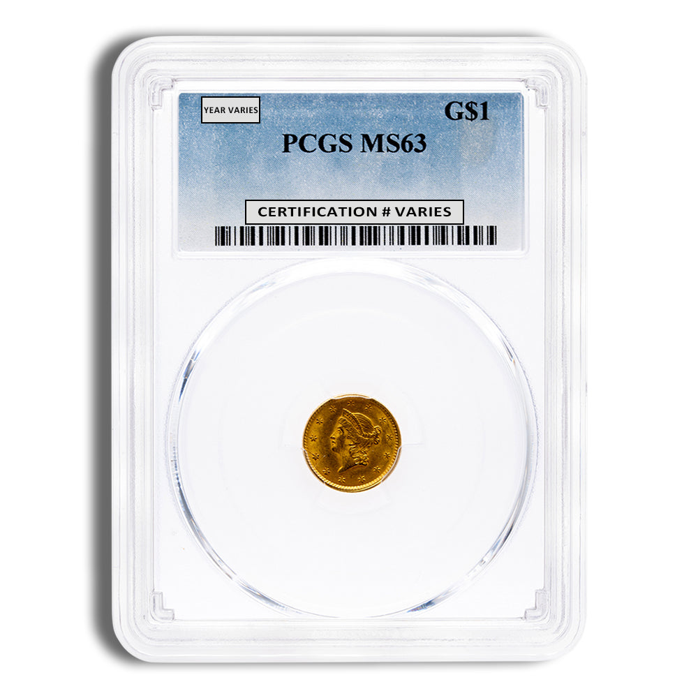 $1 Gold Liberty Type 1 - PCGS MS63