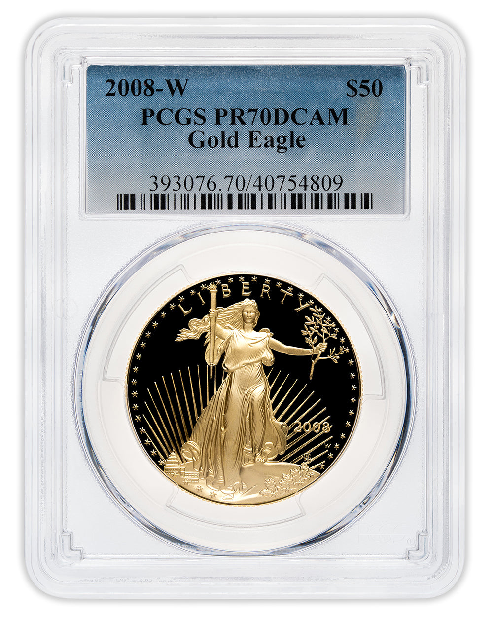 2008-W 1 oz Proof Gold Eagle $50 PCGS PR70
