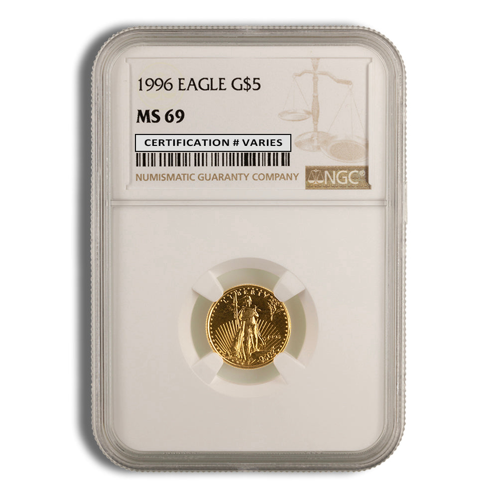 1996 1/10 oz Gold Eagle $5 NGC MS69