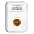 1989 1/4 oz Gold Eagle $10 NGC MS69