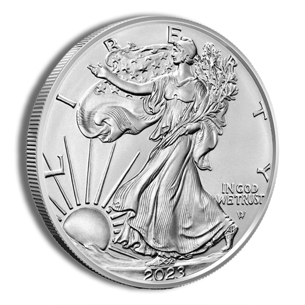 2023-W Burnished Silver Eagle with Box & COA