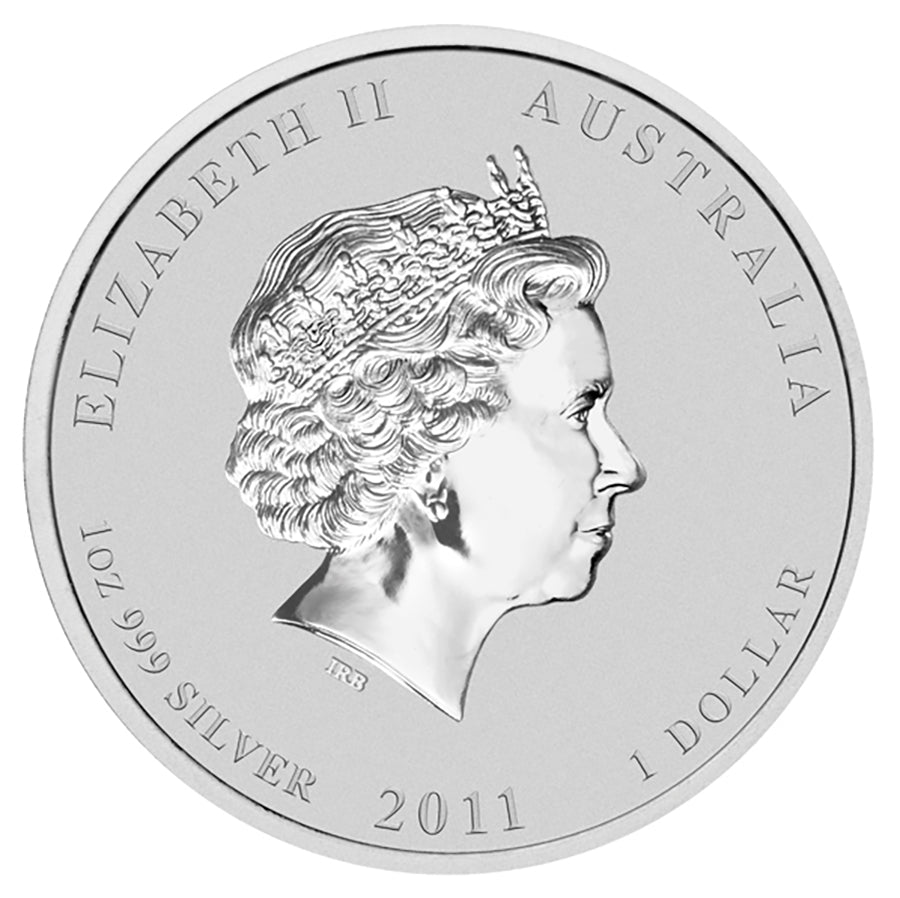 2011 1 oz Australia Silver Lunar Rabbit BU - Series II