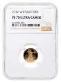 2012-W 1/10 oz Proof Gold Eagle $5 NGC PF70
