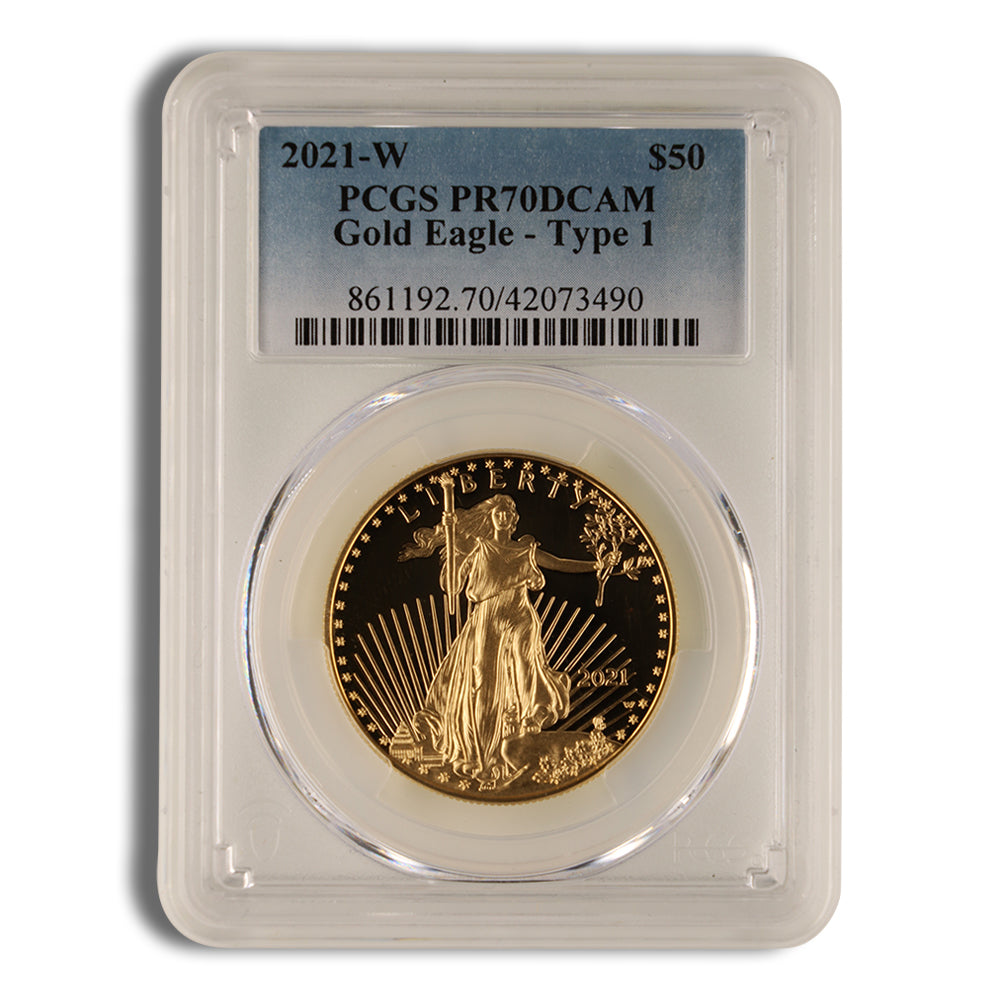 2021-W 1 oz Proof Gold Eagle $50 PCGS PR70 - Type 1