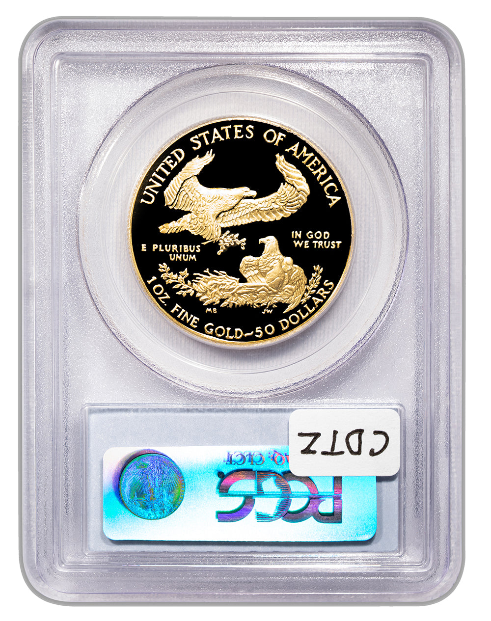 1986-W 1 oz Proof Gold Eagle $50 PCGS PR70