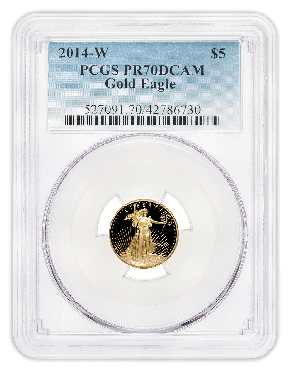 2014-W 1/10 oz Proof Gold Eagle $5 PCGS PR70