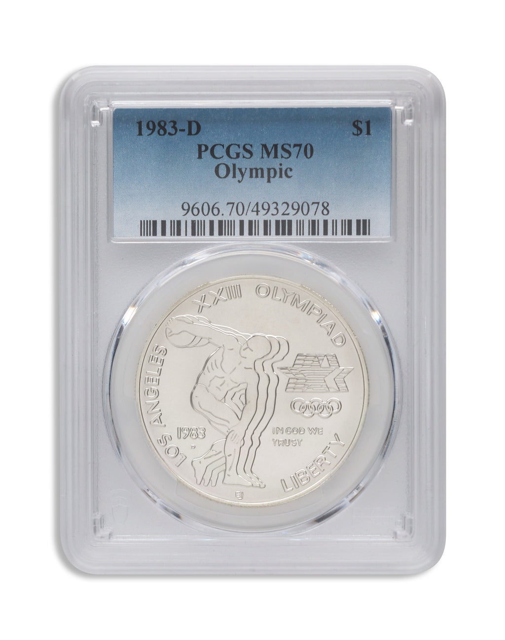 1983-D $1LA Olympic Silver Commem - PCGS MS70