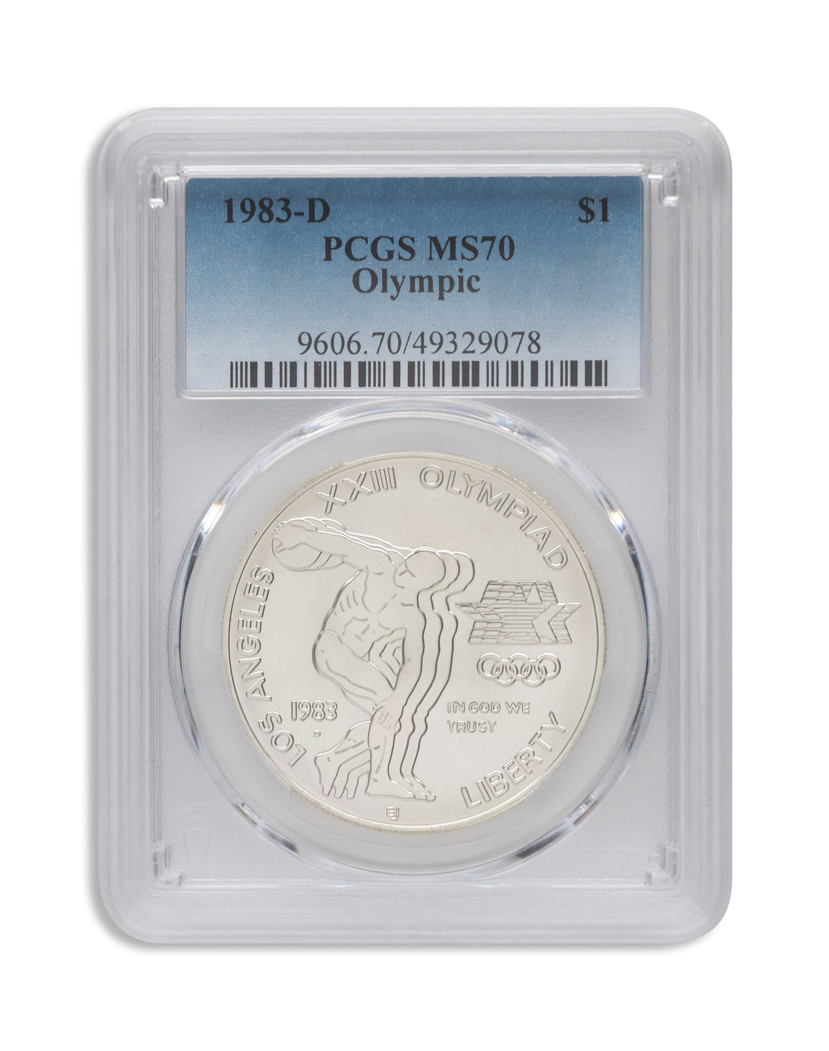 1983-D $1LA Olympic Silver Commem - PCGS MS70