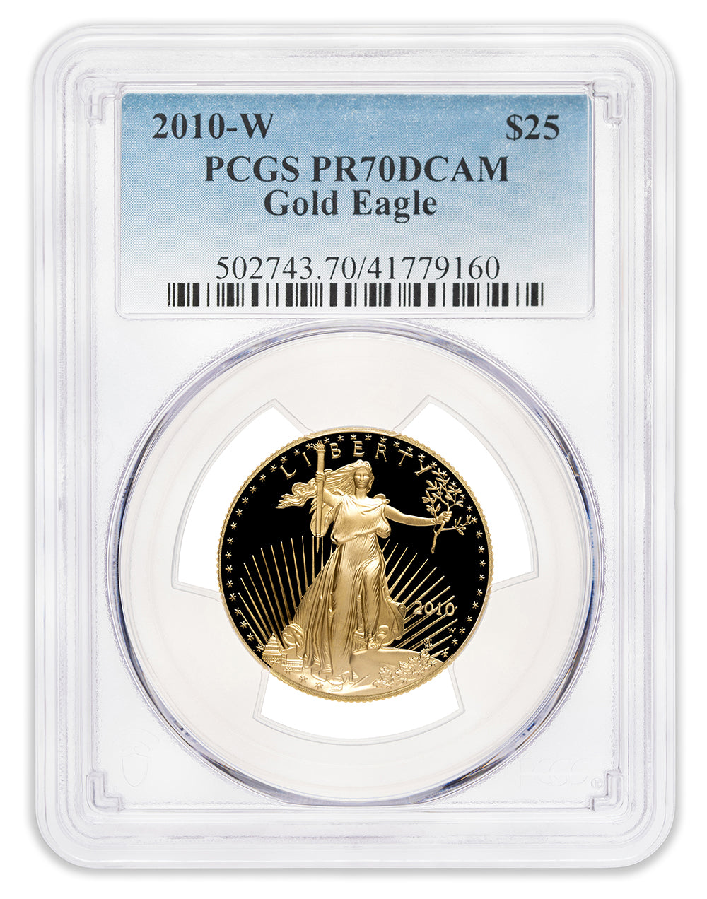2010-W 1/2 oz Proof Gold Eagle $25 PCGS PR70