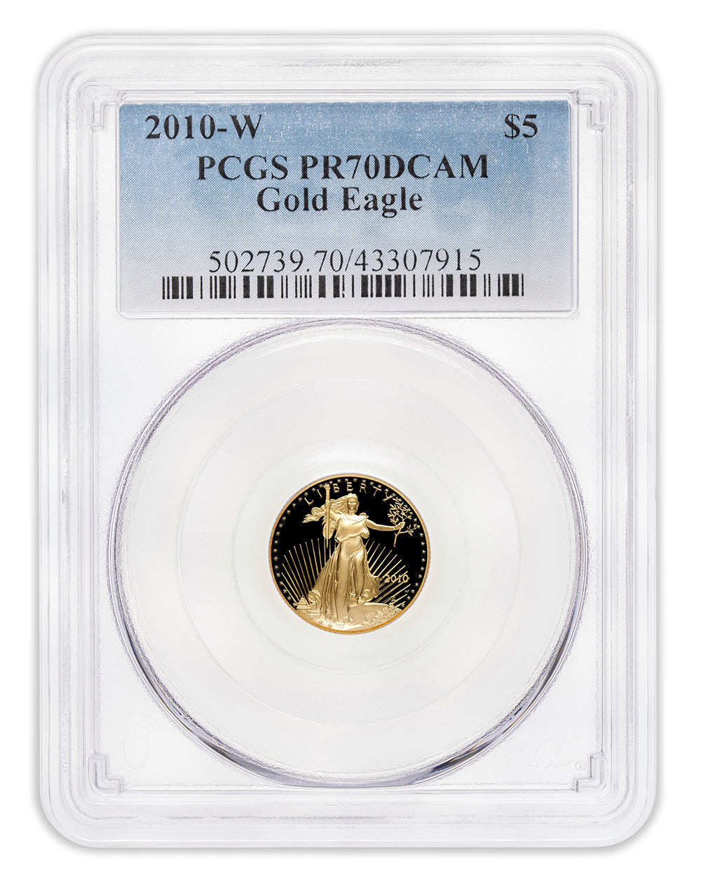 2010-W 1/10 oz Proof Gold Eagle $5 PCGS PR70