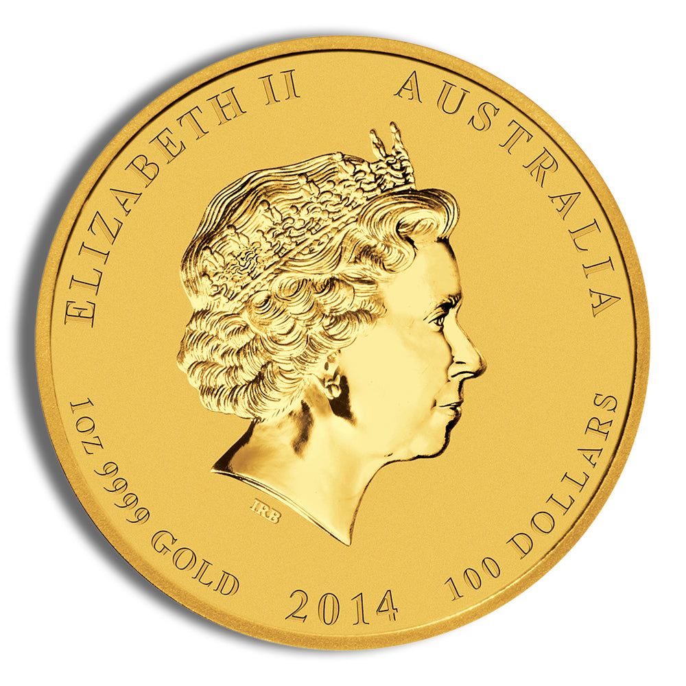 2014 1 oz Australia Gold Lunar Horse BU - Series II