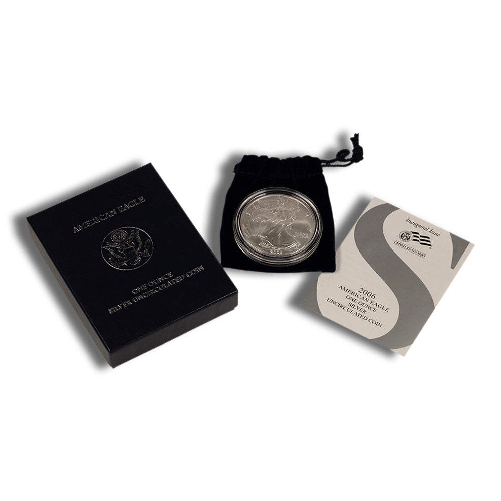 2006-W Burnished Silver Eagle with Box & COA