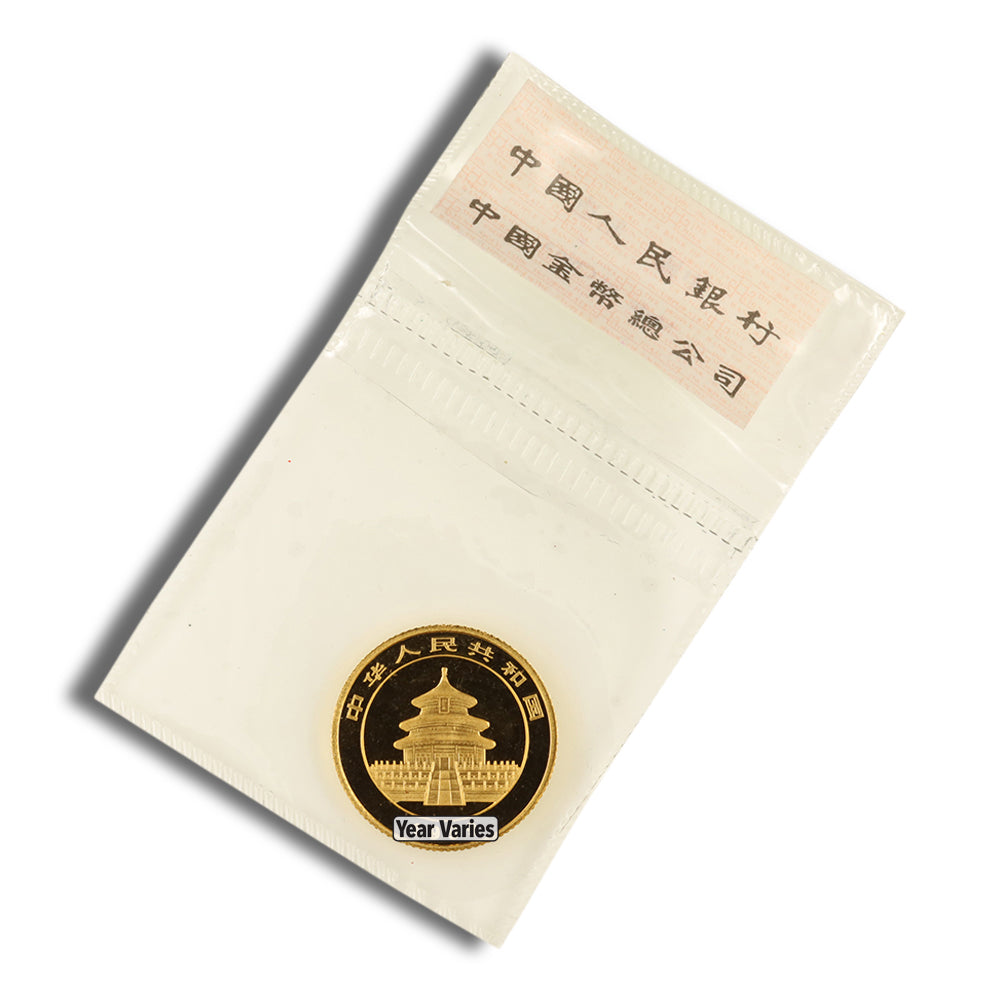 1/10 oz China Gold Panda - BU - Sealed (Year Varies)