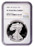 2001-W Proof Silver Eagle NGC PF70