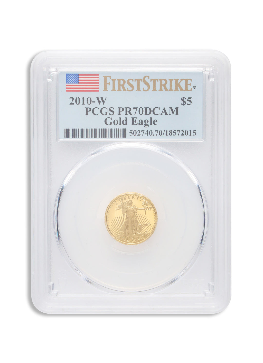 2010-W 1/10 oz Proof Gold Eagle $5 PCGS PR70 FS