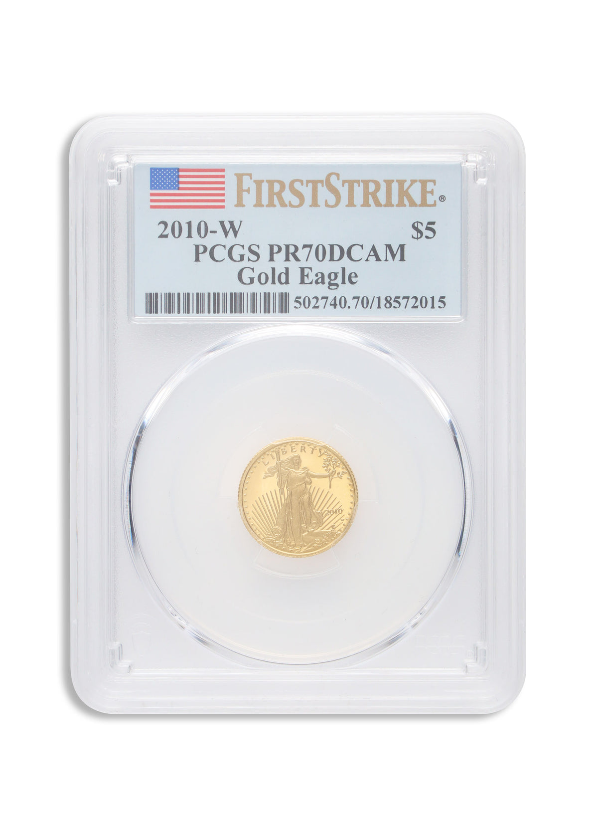 2010-W 1/10 oz Proof Gold Eagle $5 PCGS PR70 FS