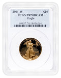 2001-W 1/2 oz Proof Gold Eagle $25 PCGS PR70