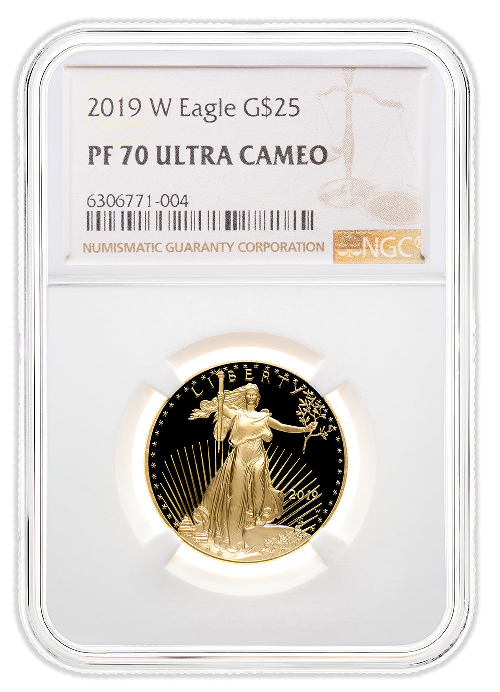 2019-W 1/2 oz Proof Gold Eagle $25 NGC PF70