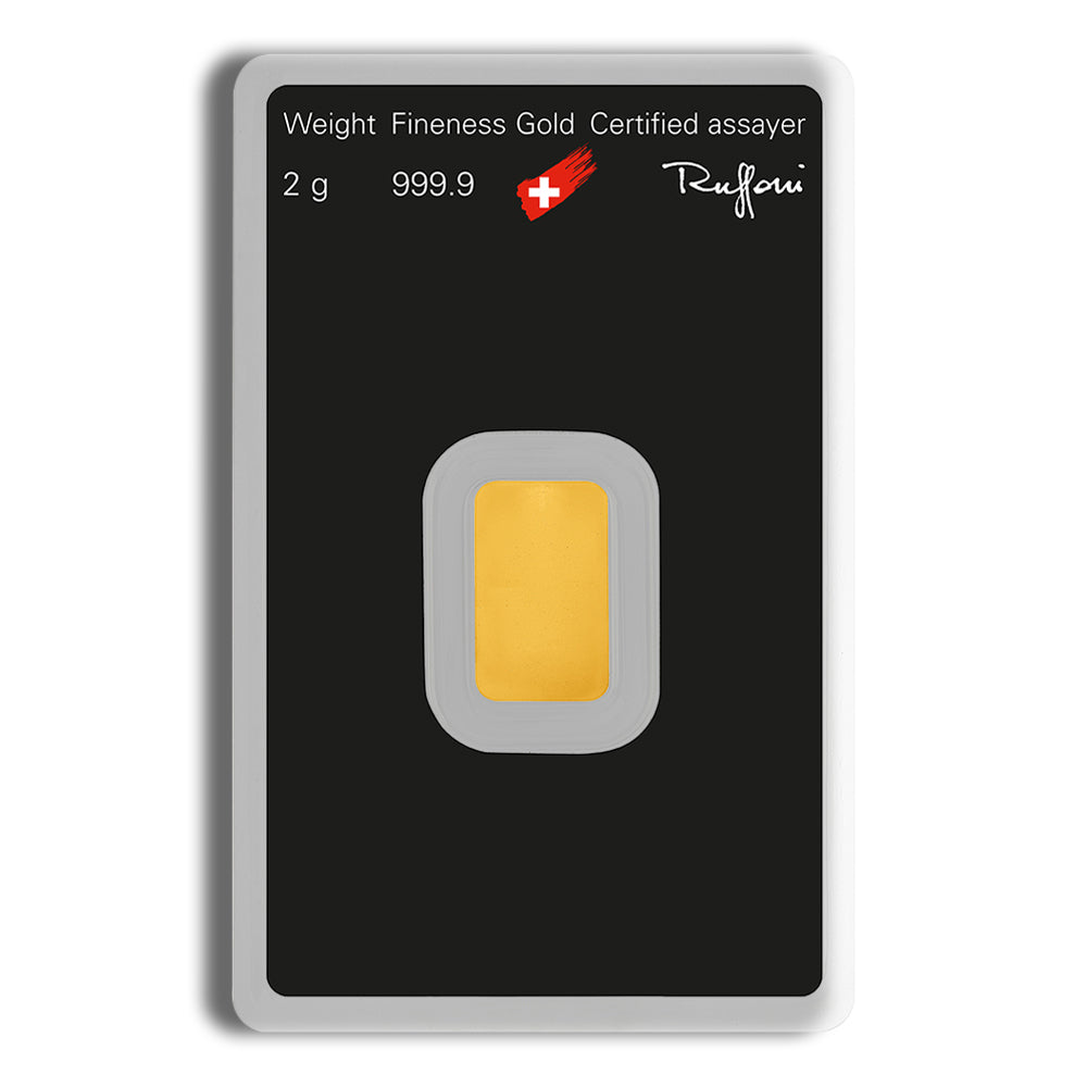 2 gram Gold Bar - Argor-Heraeus (Carded)