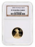 2005-W 1/4 oz Proof Gold Eagle $10 NGC PF70