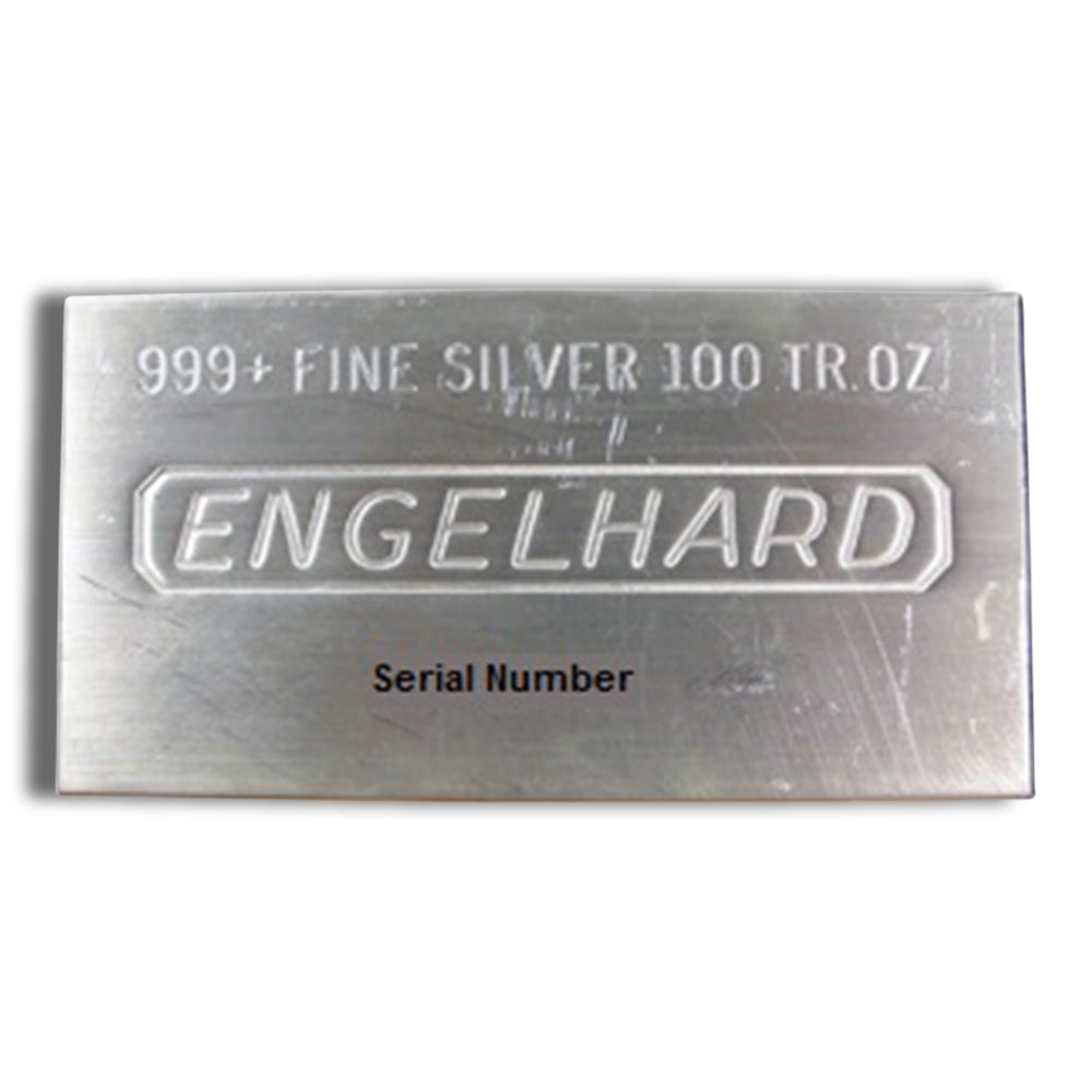 100 oz Silver Bar - Engelhard (Poured/Extruded)