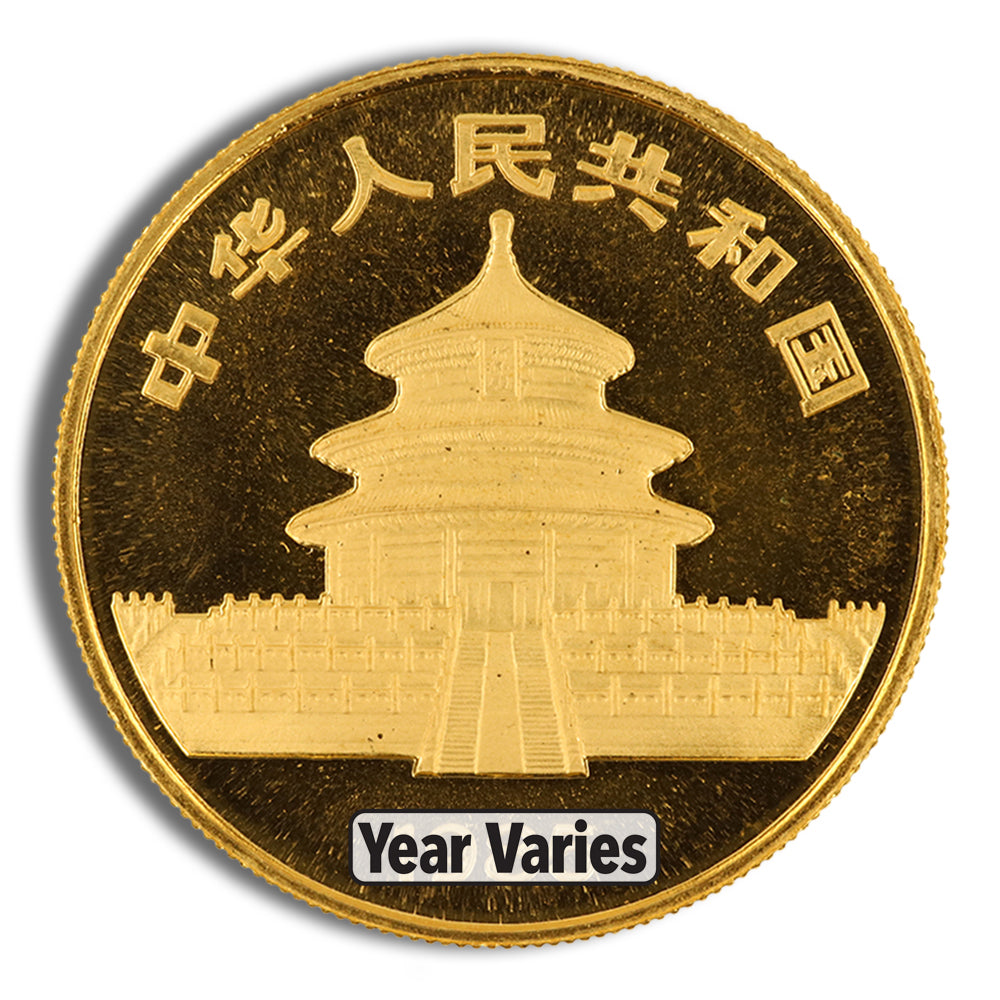 1 oz China Gold Panda - BU - Unsealed (Year Varies)