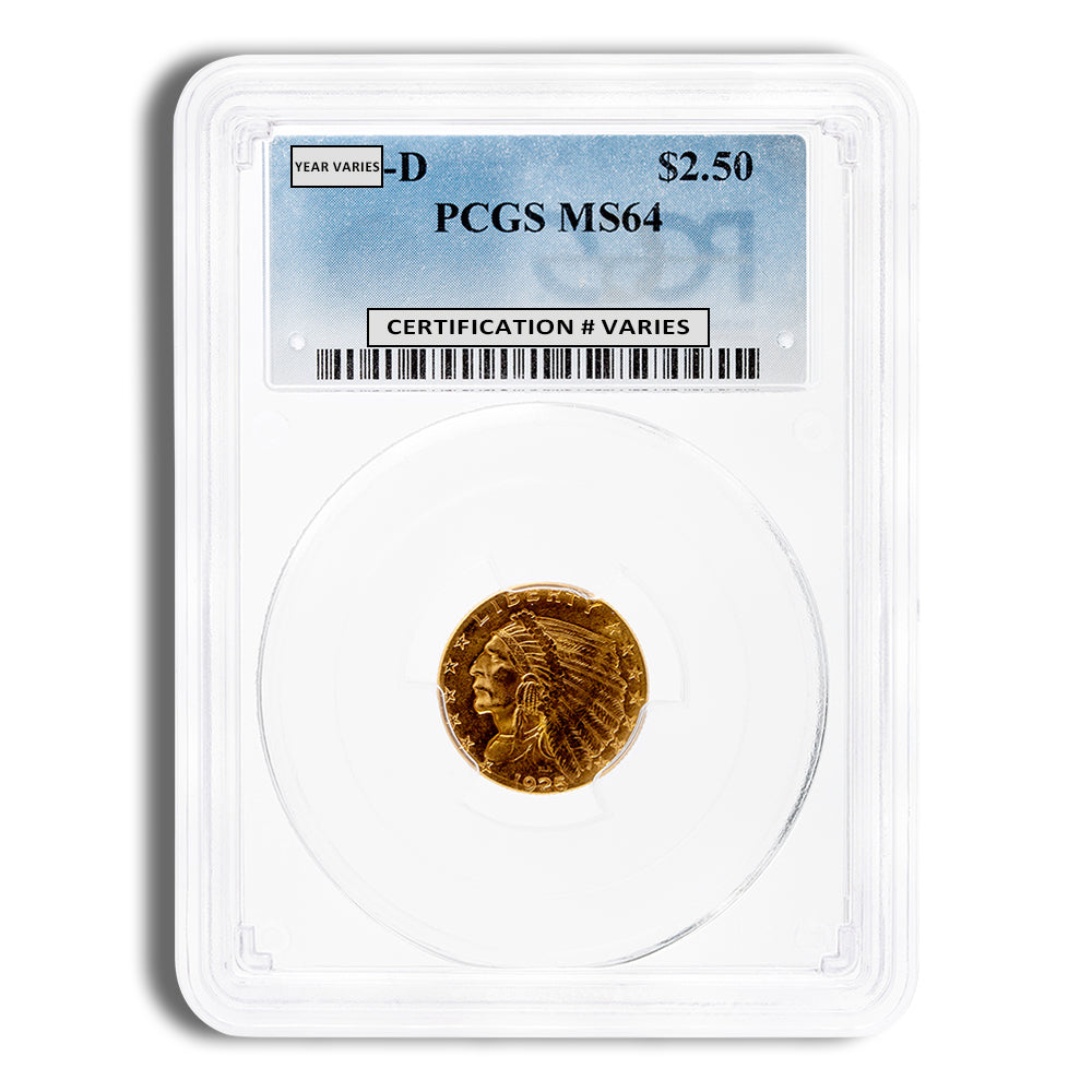 $2.5 Gold Indian Quarter Eagle - PCGS MS64