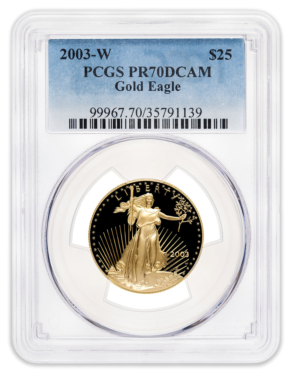 2003-W 1/2 oz Proof Gold Eagle $25 PCGS PR70