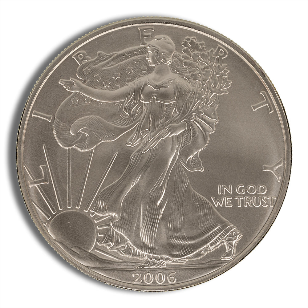2006-W Burnished Silver Eagle with Box & COA