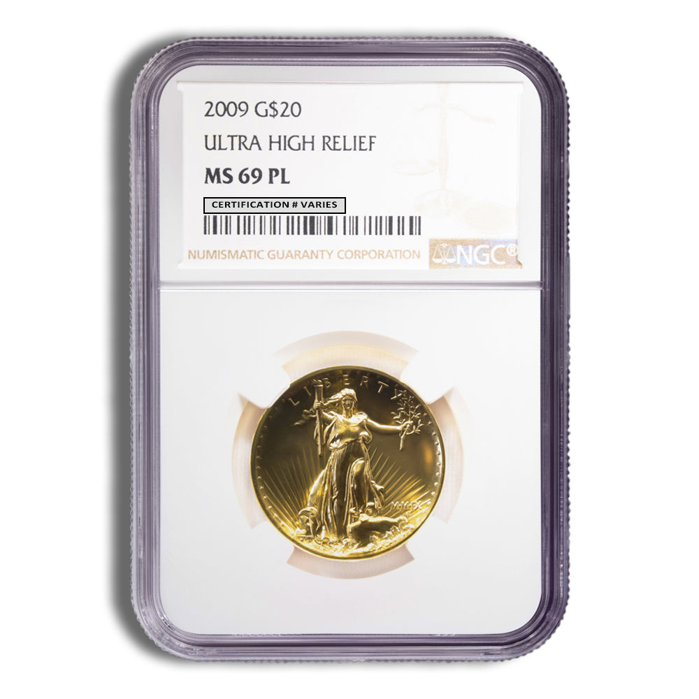2009 Ultra High Relief Double Eagle Gold Coin NGC MS69 PL