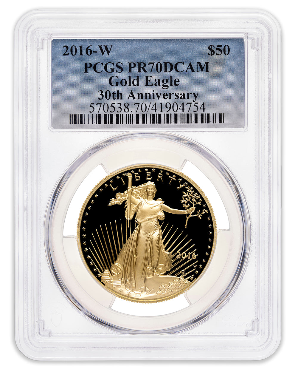 2016-W 1 oz Proof Gold Eagle $50 PCGS PR70