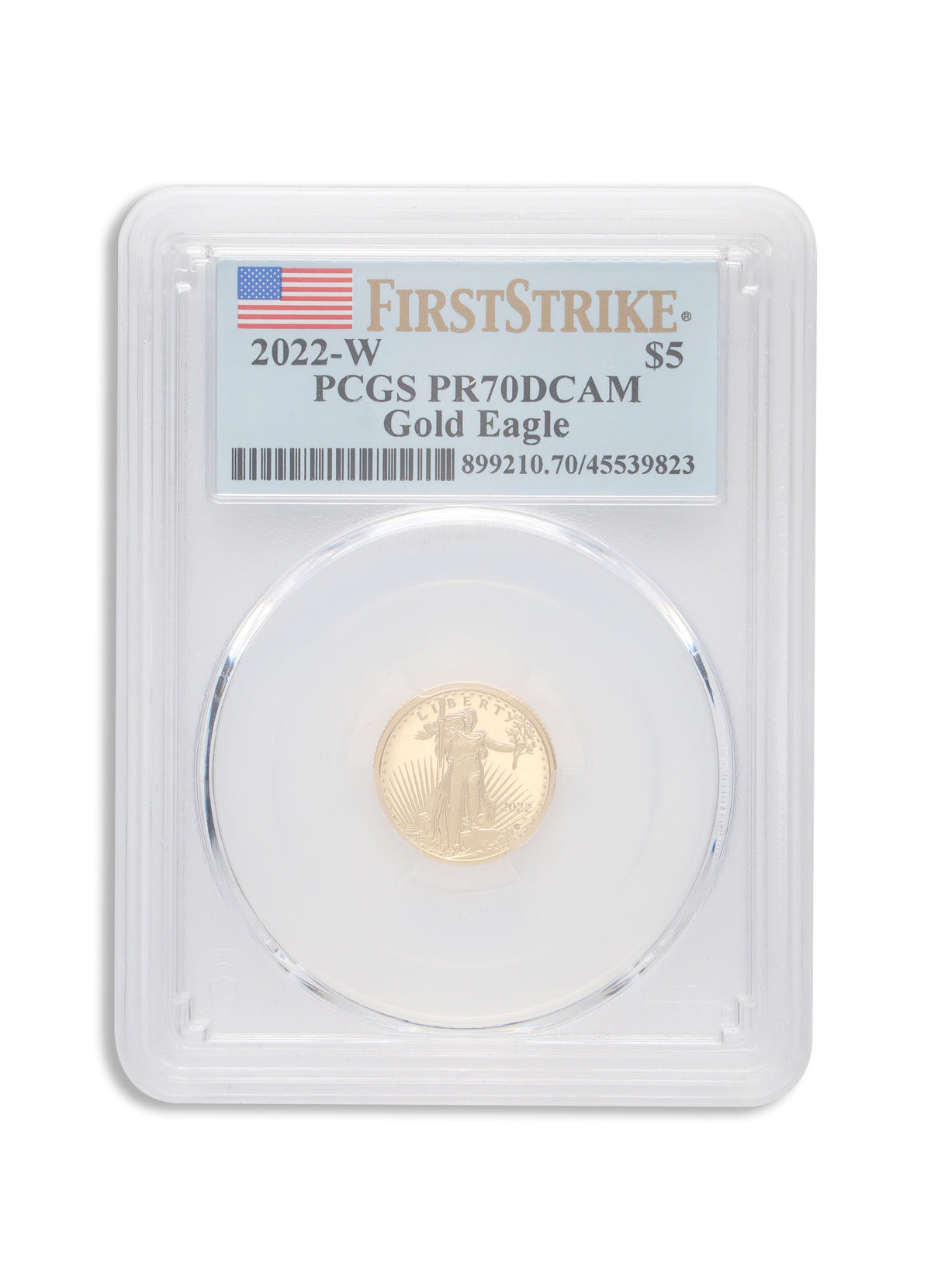 2022-W 1/10 oz Proof Gold Eagle $5 PCGS PR70 FS