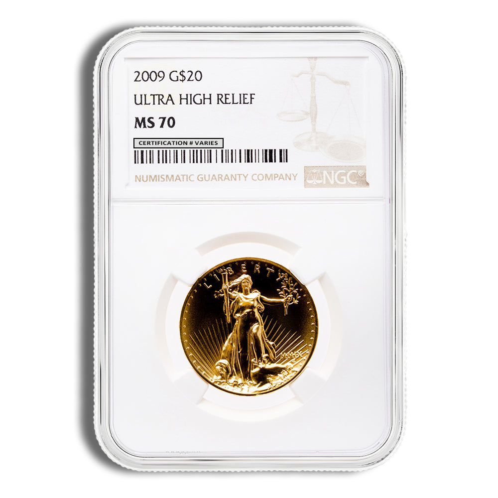 2009 Ultra High Relief Double Eagle Gold Coin NGC MS70